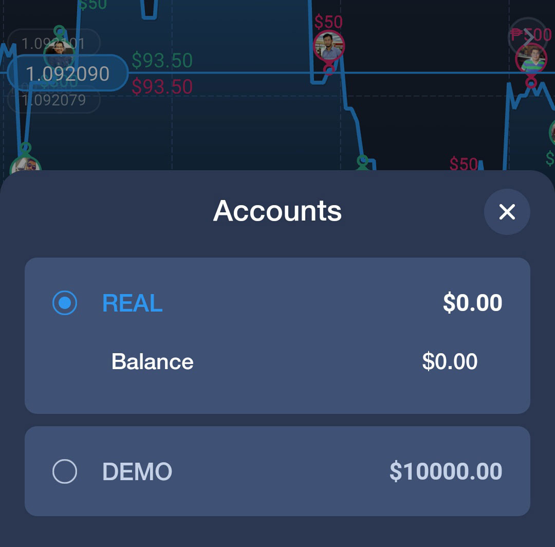 ExpertOption - Difference between real and demo accounts