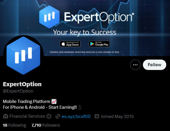 ExpertOption - How to Contact by Twitter