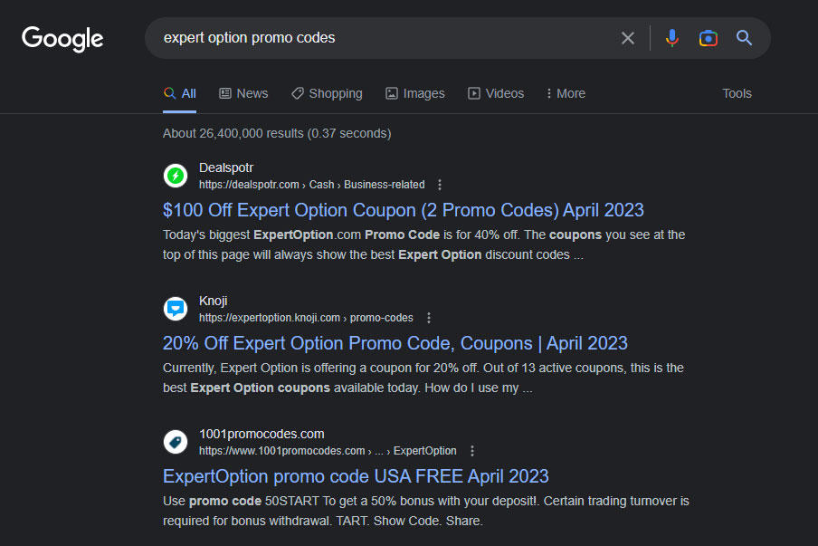 How can get Expert Option promotion codes?